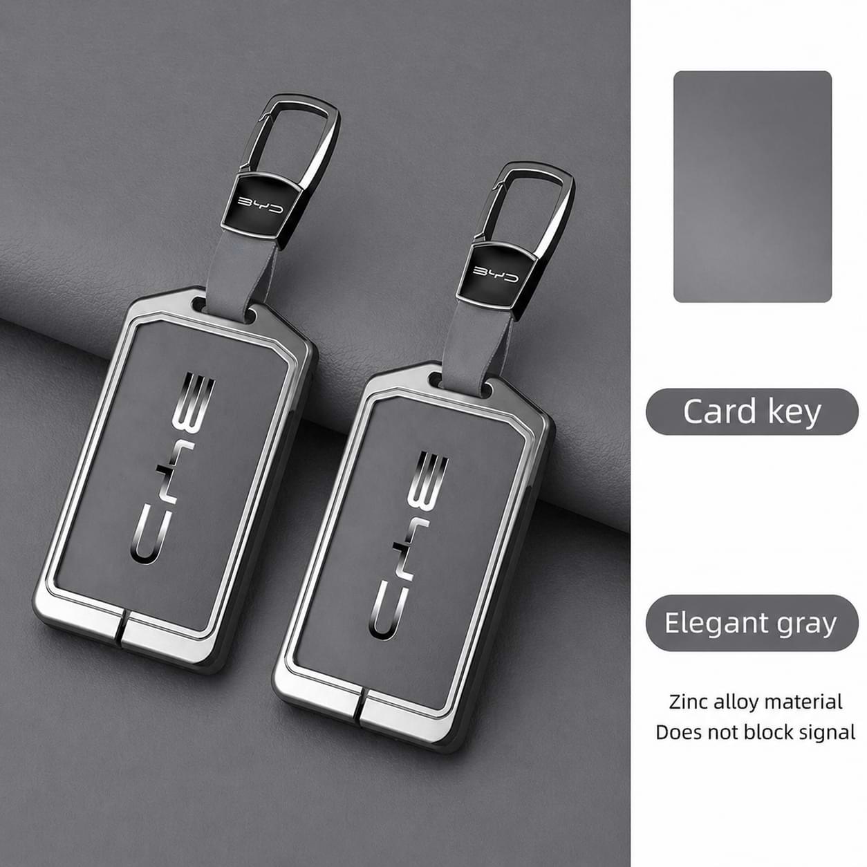 BYD_NFC_Key_Card_Case_Leather_Cover_grey_chain