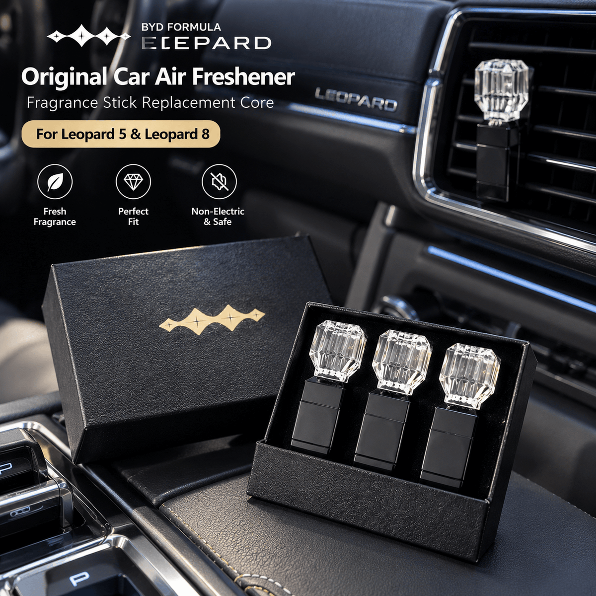BYD Formula Leopard 5 and Leopard 8 original car air freshener fragrance stick in vehicle interior