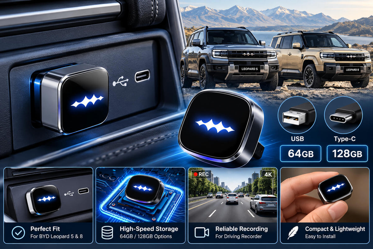 BYD Leopard 5 and Leopard 8 driving recorder USB flash drive installed in vehicle