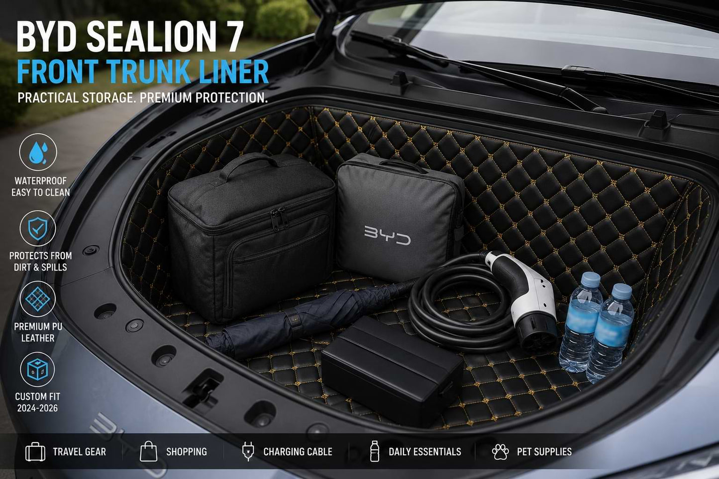 BYD Sealion 7 Front Trunk Liner with Practical Storage | 2024–2026