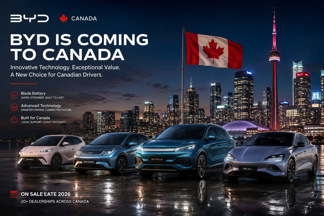 BYD confirms its Canadian market entry for late 2026 with the Atto 3, Seal, Dolphin and Seagull EVs.