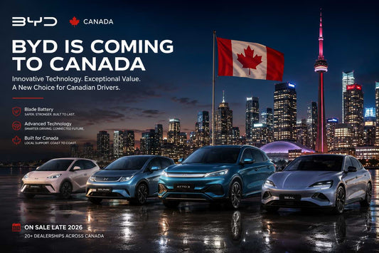 BYD confirms its Canadian market entry for late 2026 with the Atto 3, Seal, Dolphin and Seagull EVs.