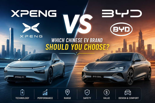 XPeng P7 vs BYD Seal comparison showing two Chinese electric sedans for EV buyers.