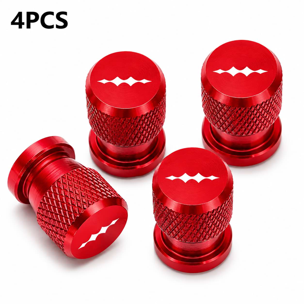 4Pcs Red Tire Valve Caps for BYD Leopard 5, Leopard 8, BAO 5, BAO 8 and Titanium 3