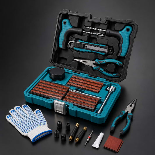 BYD Tire Repair Kit 78PCS Heavy Duty Professional Tire Plug Repair Tool Set for Atto 3, Seal, Dolphin, Shark 6 & More