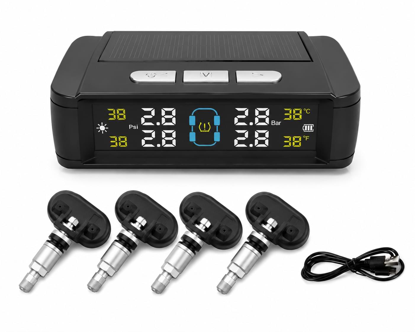 Internal sensor TPMS tire pressure monitoring system with wireless sensors and digital LCD display byd car