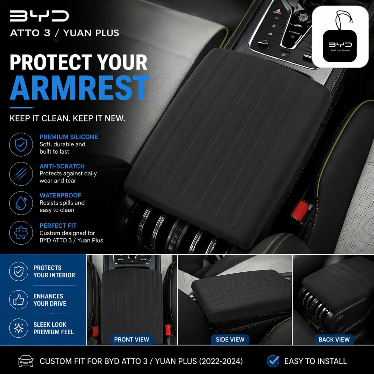 BYD_Atto_3_Armrest_Protective_Cover_black