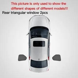 BYD Atto 3 window sunshade with a rear triangular window on a gray background