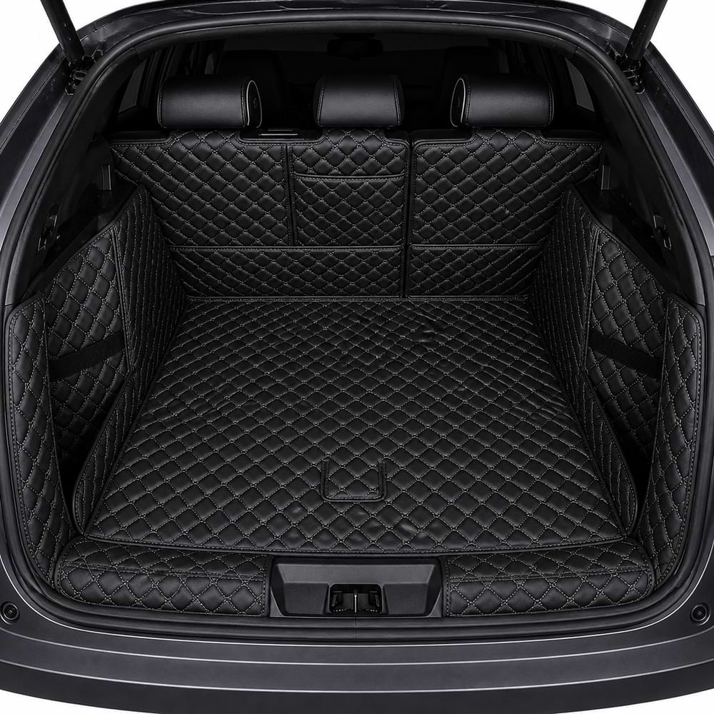 BYD_Seal_U_Sealion_6 Car trunk with a black quilted cargo liner