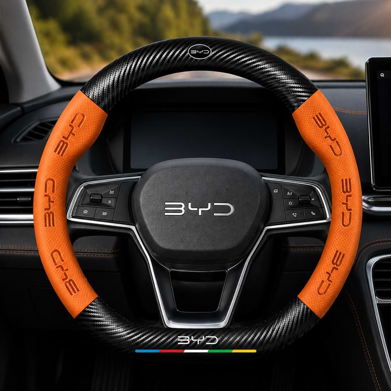 BYD Steering Wheel Cover Leather | Anti-Slip Fit for Atto 3, Dolphin, Qin, Song Plus EV & More bydaccessories.store