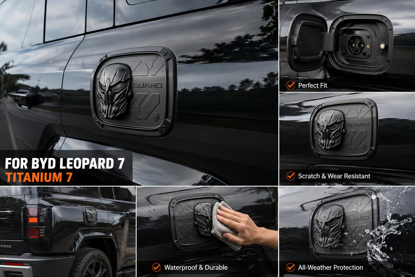 BYD Leopard 7 Titanium 7 fuel charging cover decorative protector installed