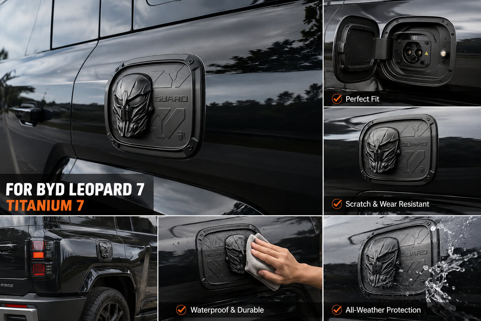 BYD Leopard 7 Titanium 7 fuel charging cover decorative protector installed