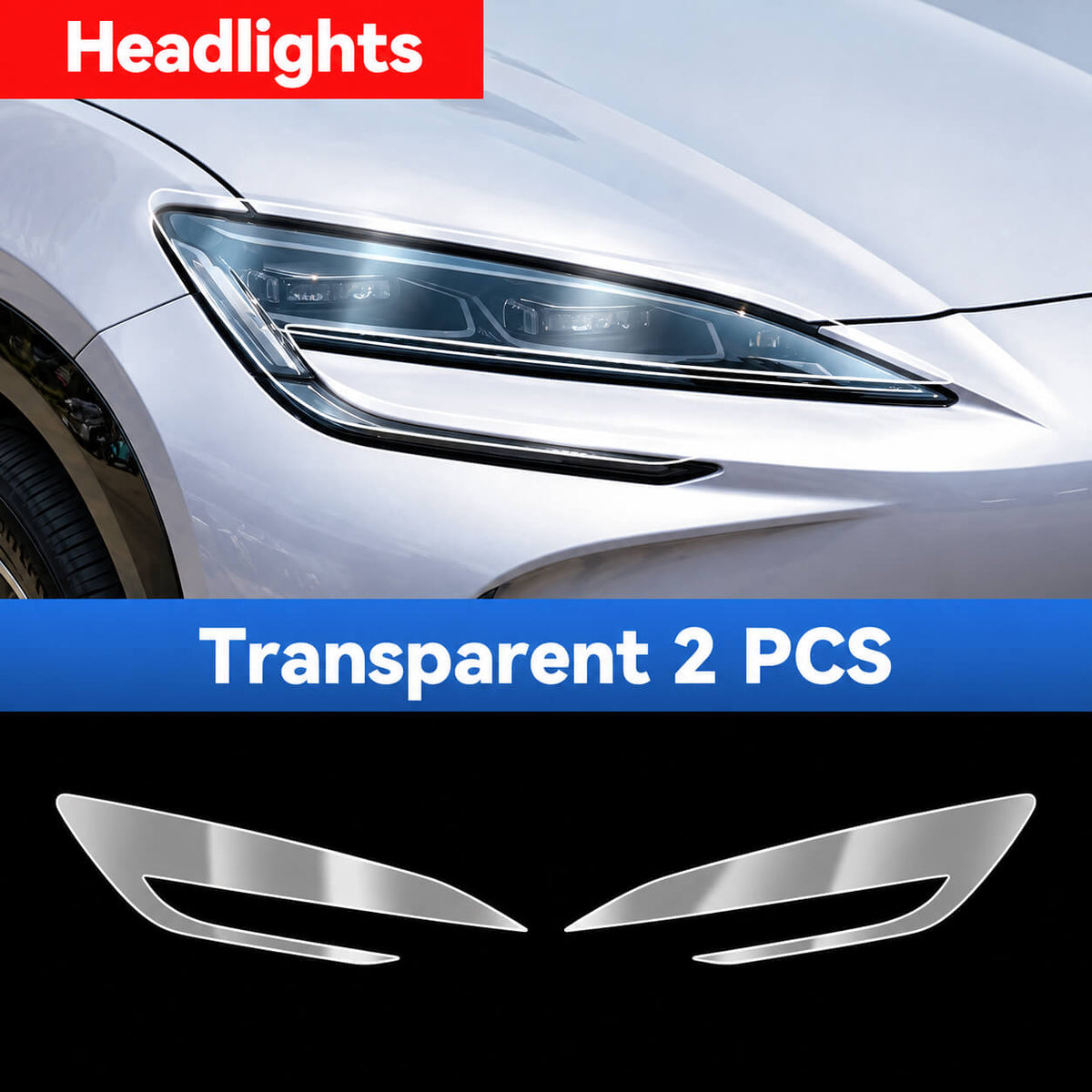 BYD Sealion 7 Headlight Protective Film TPU 2025–2026 | Smoke Black
