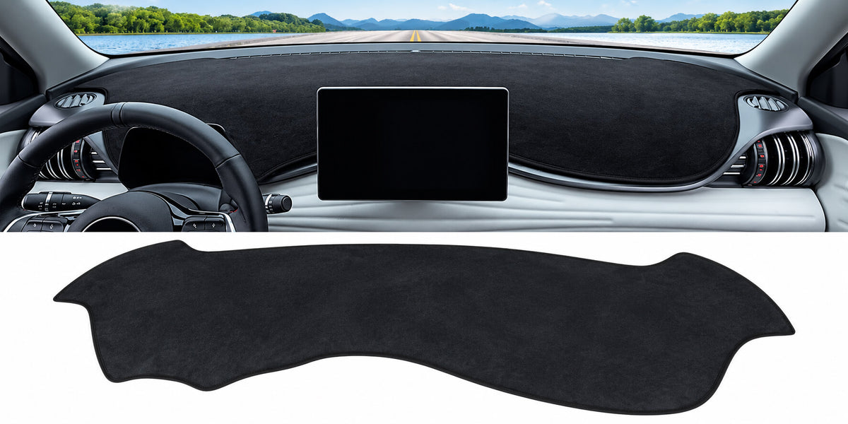 BYD Atto 3 Yuan Plus black dashboard sun shade mat installed in LHD interior
