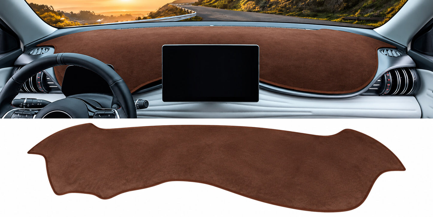 BYD Atto 3 Yuan Plus brown dashboard sun shade mat installed in LHD interior