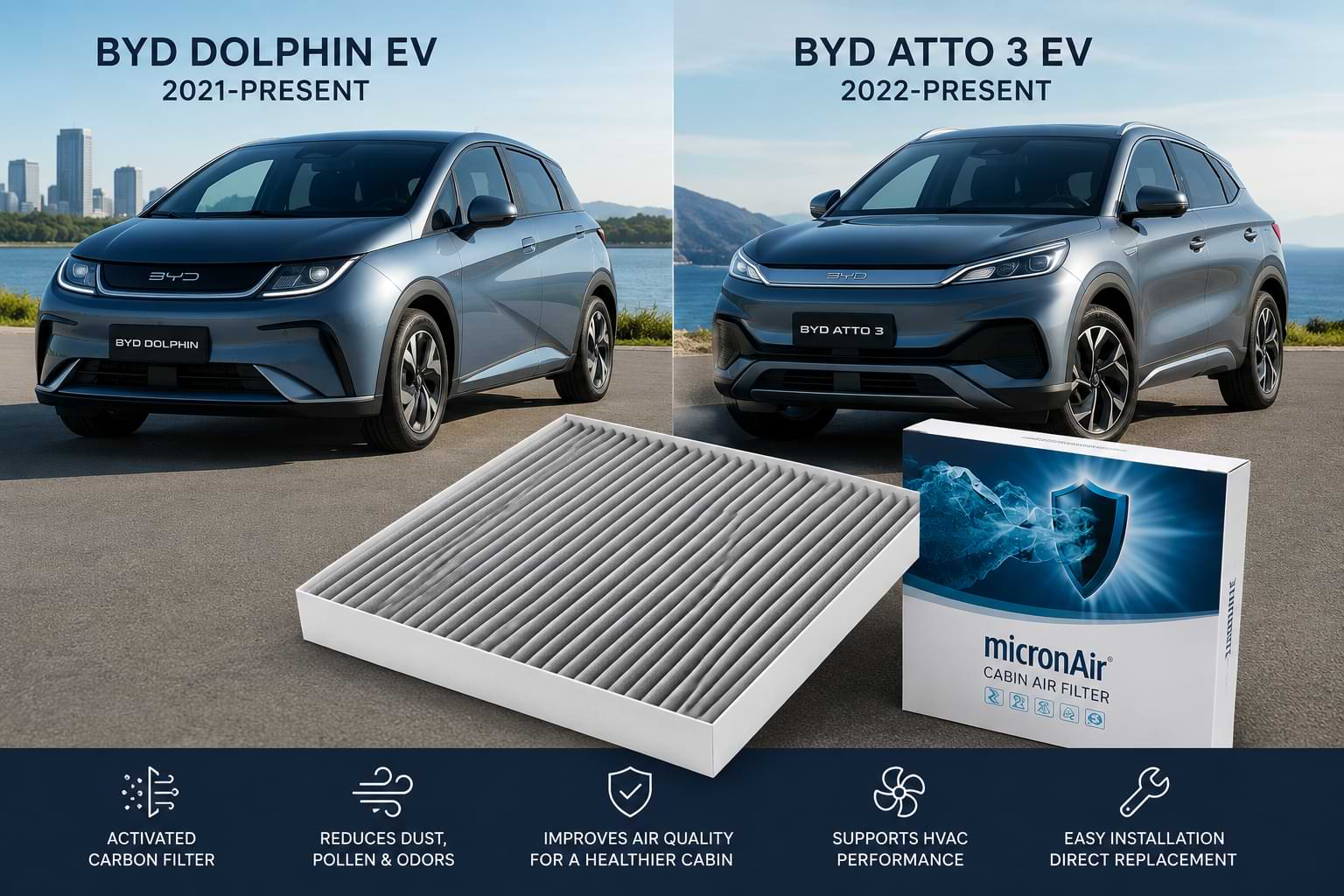 BYD Cabin Air Filter Replacement Carbon Cabin Filter for Cleaner Interior Air
