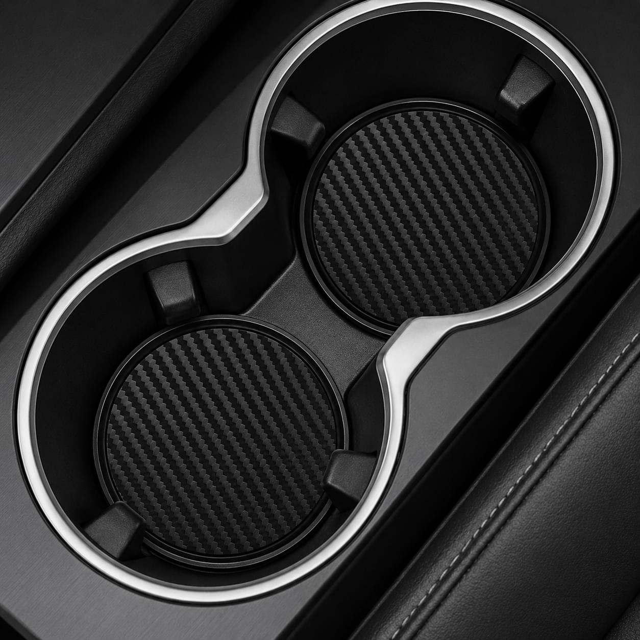 BYD Carbon Fiber Cup Holder Coaster Set for Center Console Cup Holders