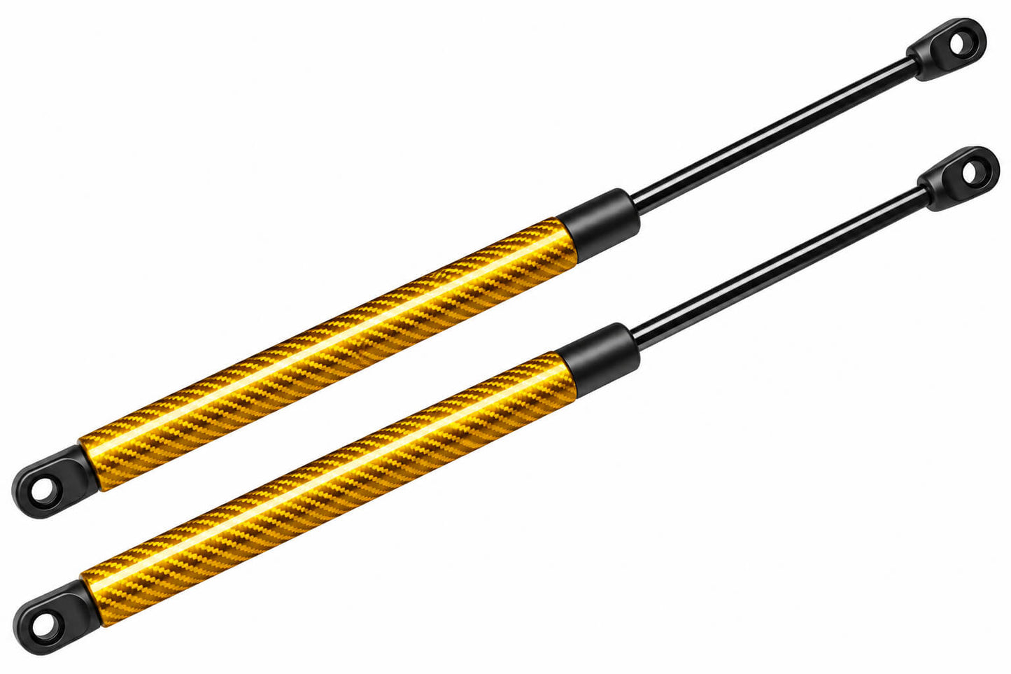 BYD Dolphin hood damper with yellow carbon fiber finish and gas strut support