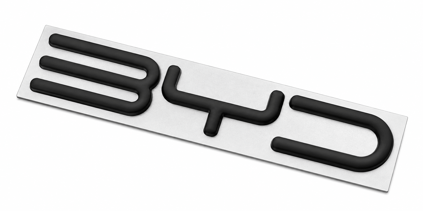 3D black metal BYD emblem badge for rear trunk