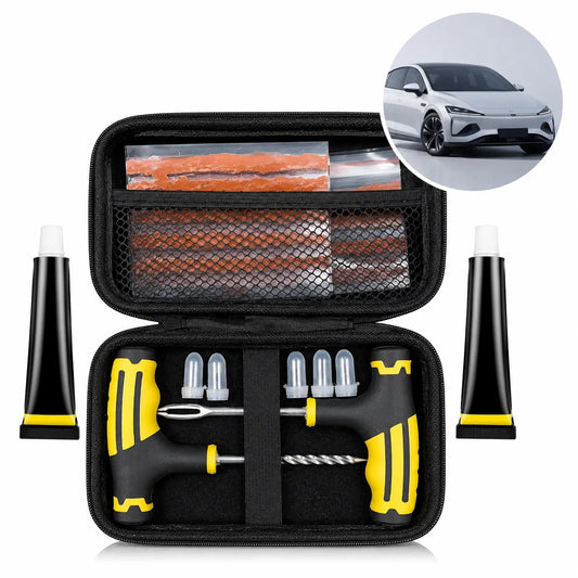 BYD Emergency Tire Repair Kit with Heavy-Duty Rubber Strips and Repair Tools for Cars, SUVs, and Trucks