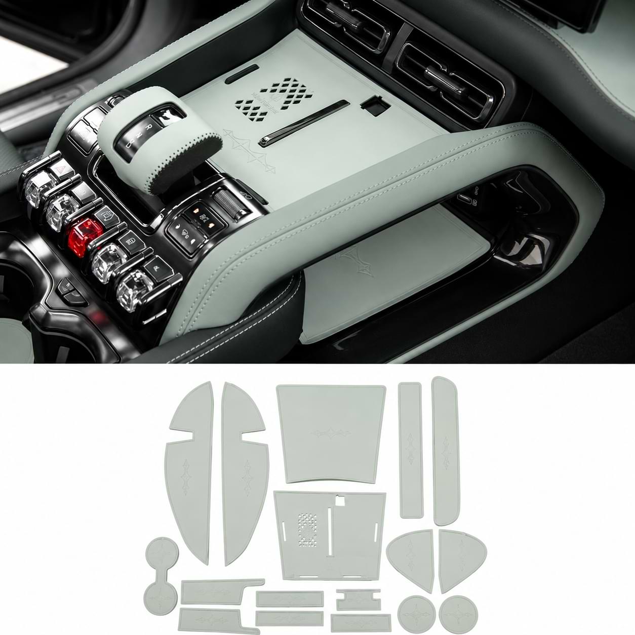 Leather Anti-Slip Cup Holder and Door Slot Mats for BYD Formula Leopard 5 Denza B5 Interior Accessories