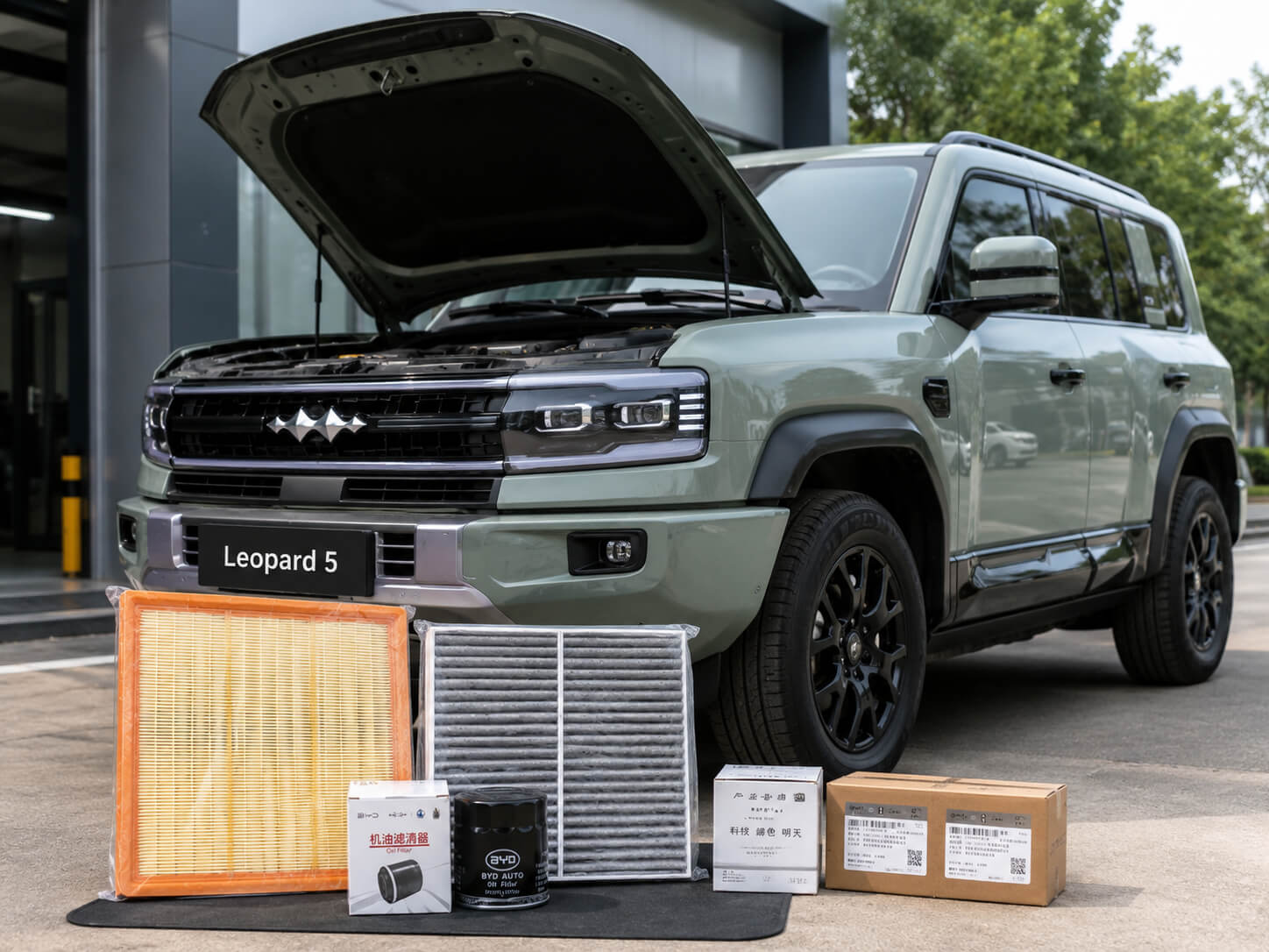 BYD Formula Leopard 5 Engine, Cabin & Oil Filter Kit Installed | OEM Maintenance Parts