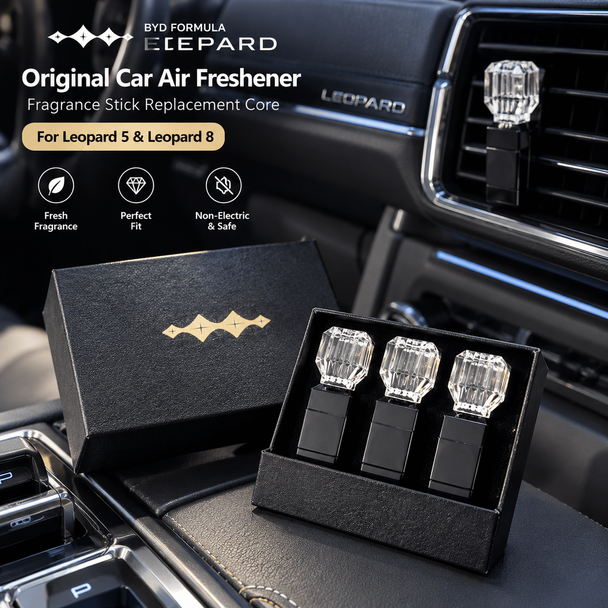BYD Formula Leopard 5 and Leopard 8 original car air freshener fragrance stick in vehicle interior