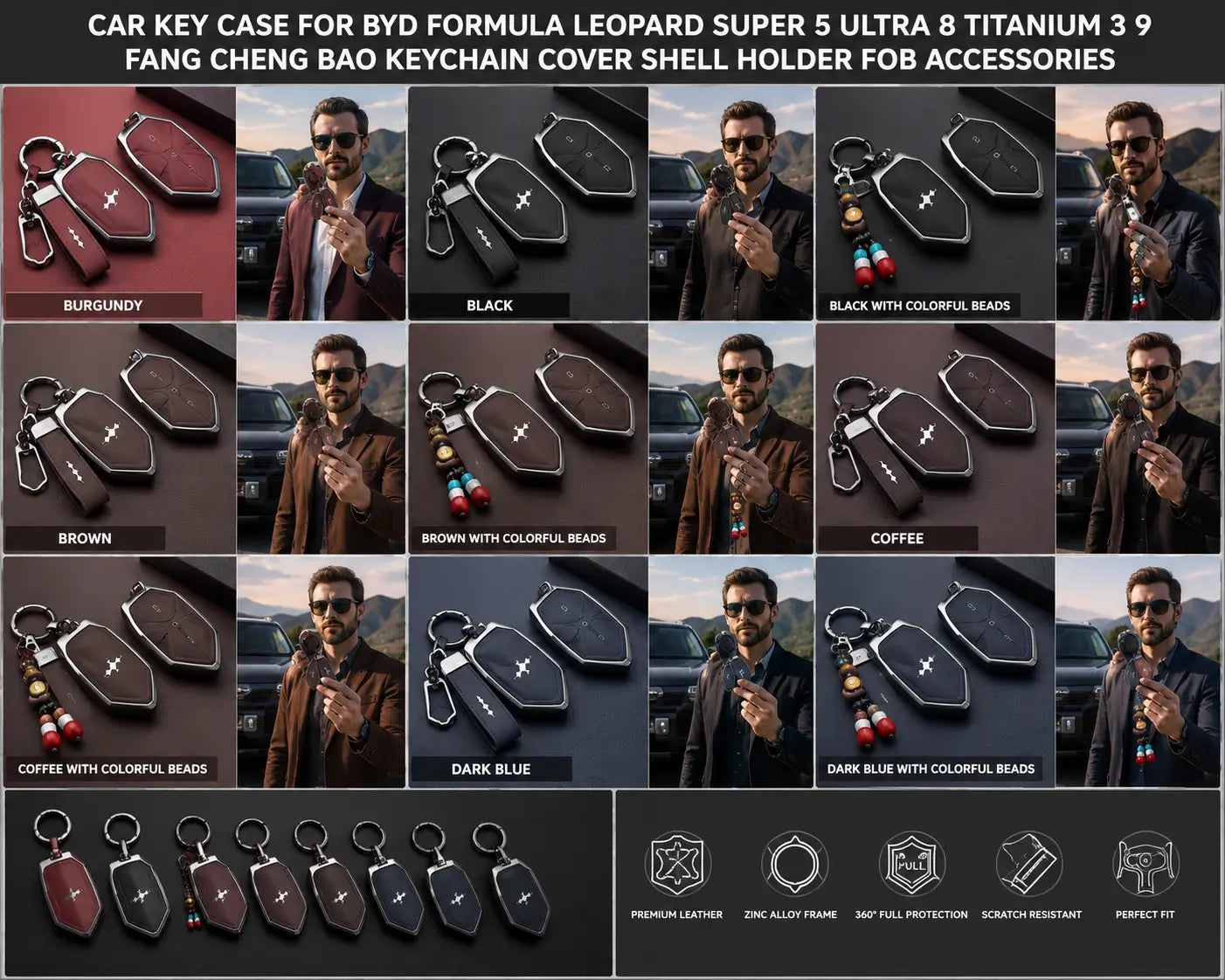 BYD Leopard 5 & Leopard 8 Smart Key Case | Premium Key Fob Cover with Keychain