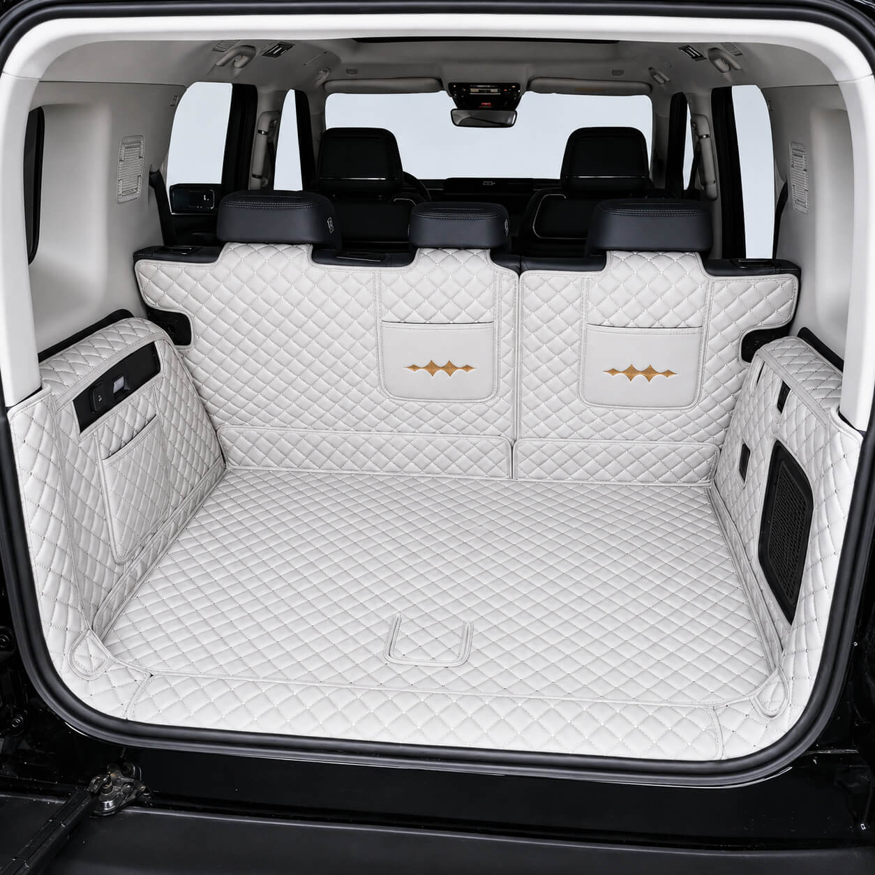 BYD Leopard 5 Denza B5 Full Coverage Leather Trunk Mat Cargo Liner gray
