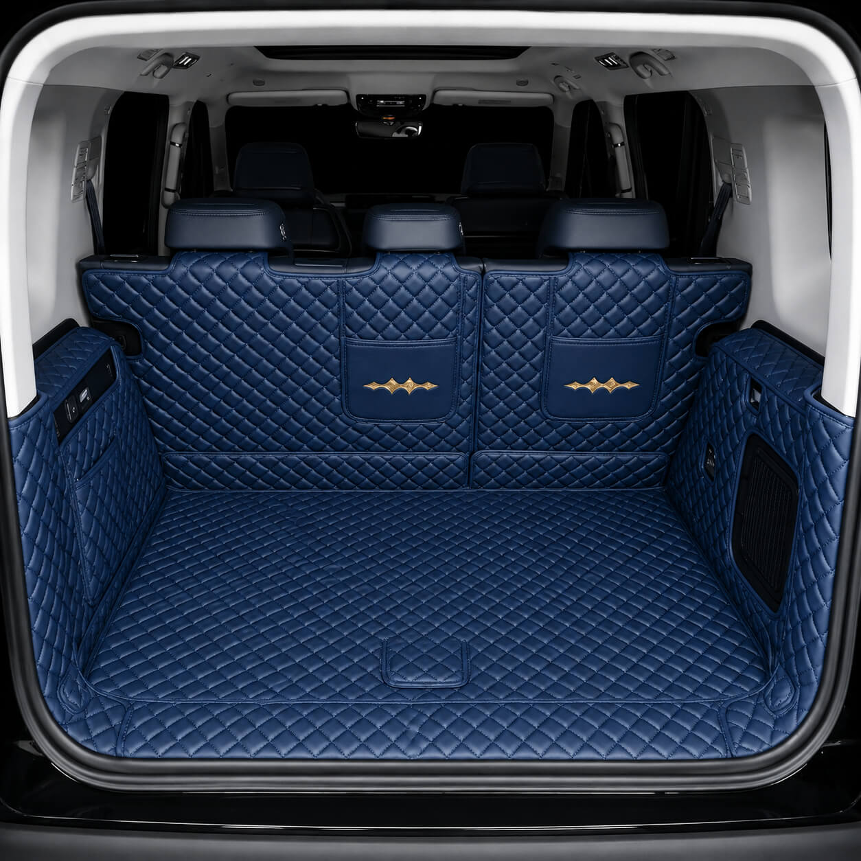 BYD Leopard 5 Denza B5 Full Coverage Leather Trunk Mat Cargo Liner blue
