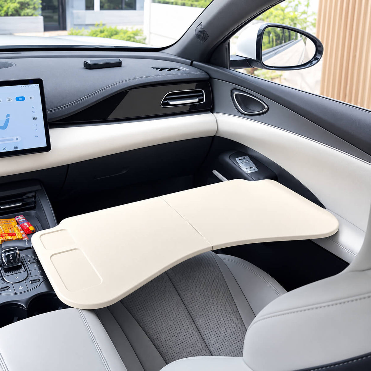 Red folding car table for BYD Leopard 5 and Leopard 8 (2023–2025) white