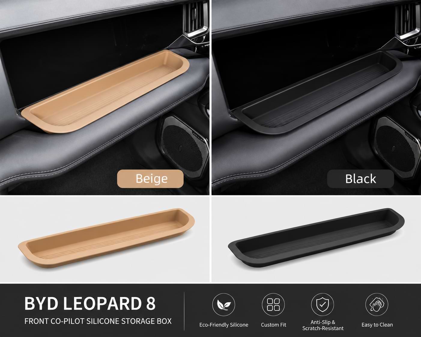 Premium Full-Cover Suede Steering Wheel Cover for BYD Leopard 5 in Black & Gray Colors