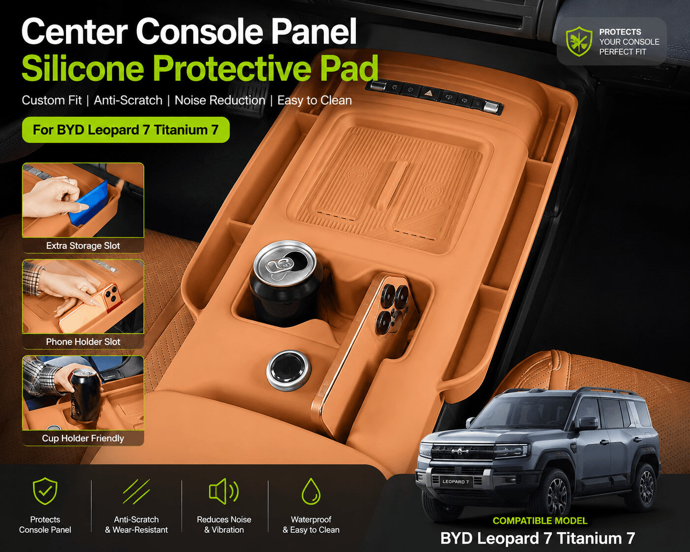 BYD Leopard 7 Titanium 7 center console silicone protective pad