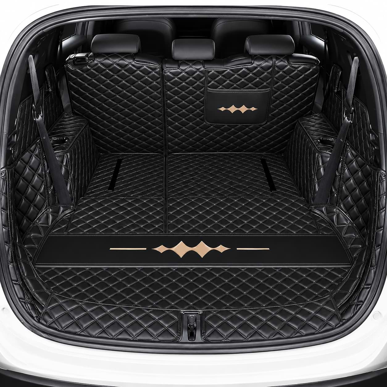 BYD Leopard 8 2024 2025 Black Leather Trunk Mat Full Surround Waterproof Liner black