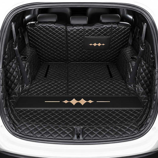 BYD Leopard 8 2024 2025 Black Leather Trunk Mat Full Surround Waterproof Liner black