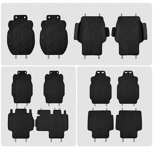 Black breathable seat cover installed in BYD Leopard 8 