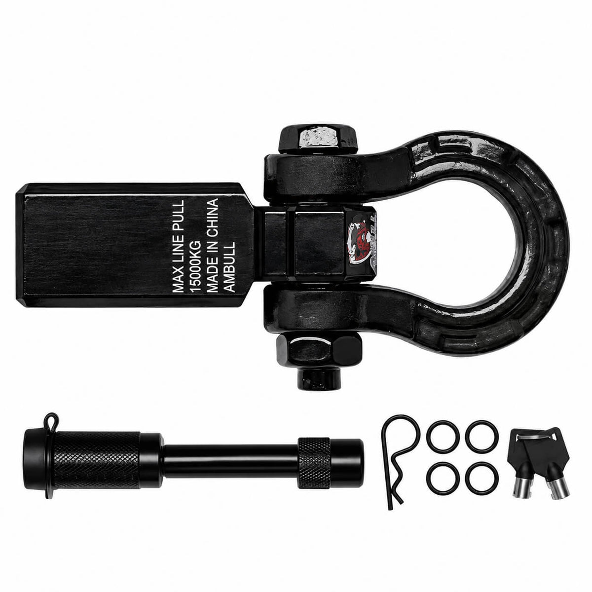 BYD Leopard 8 black trailer hook with square mouth base and U-shaped ring