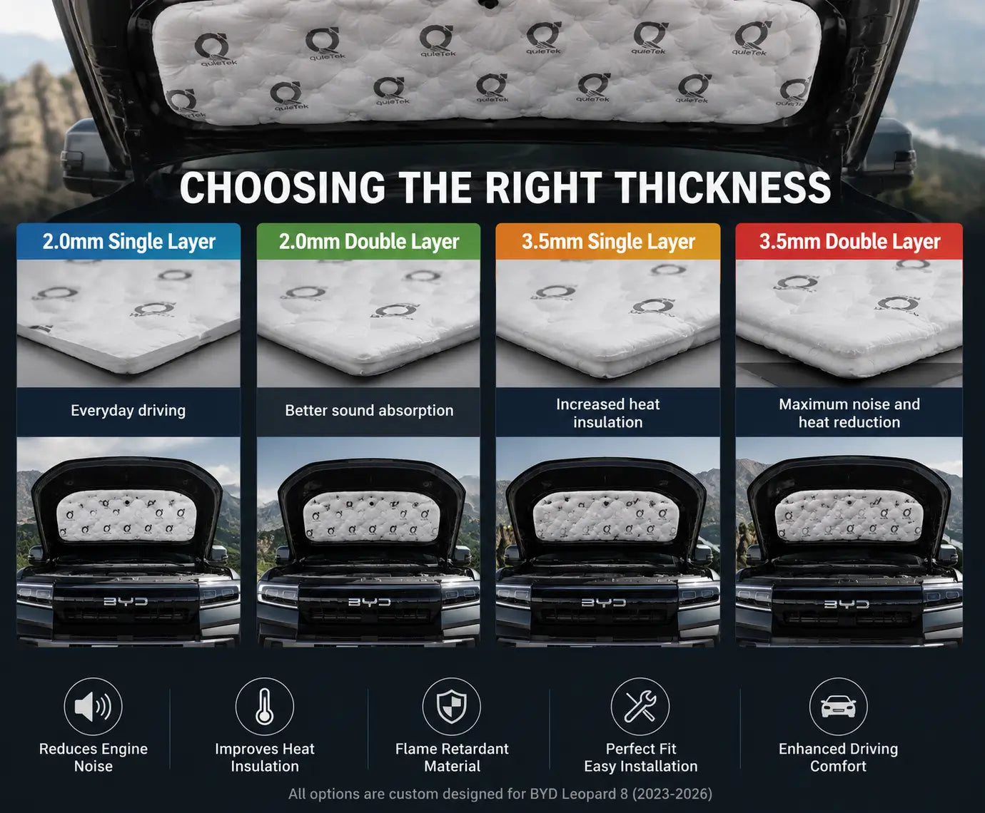 BYD Leopard 8 Hood Sound Insulation Kit Installation