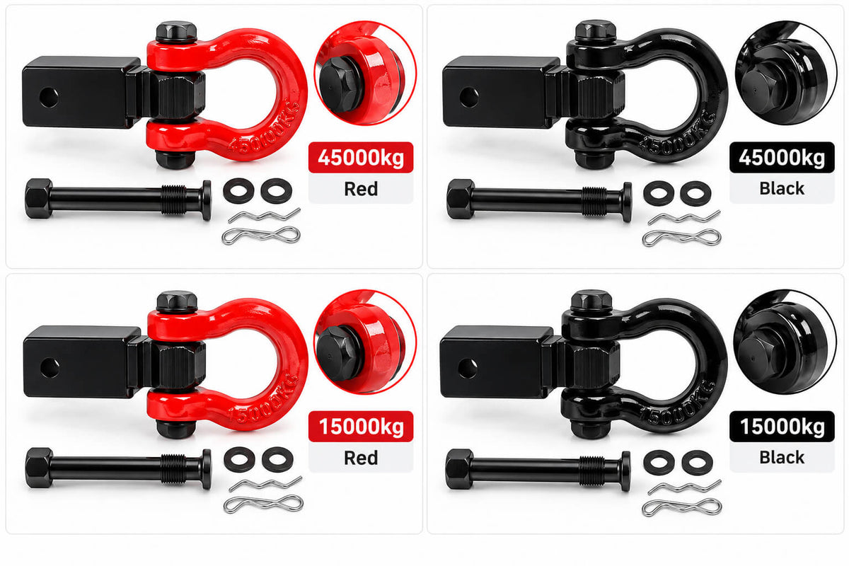 BYD Leopard 8 trailer hook in 15,000 kg and 45,000 kg red and black variants