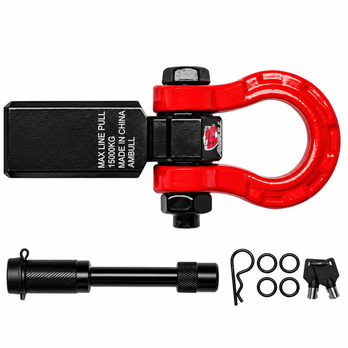 BYD Leopard 8 black trailer hook with square mouth base and U-shaped ring