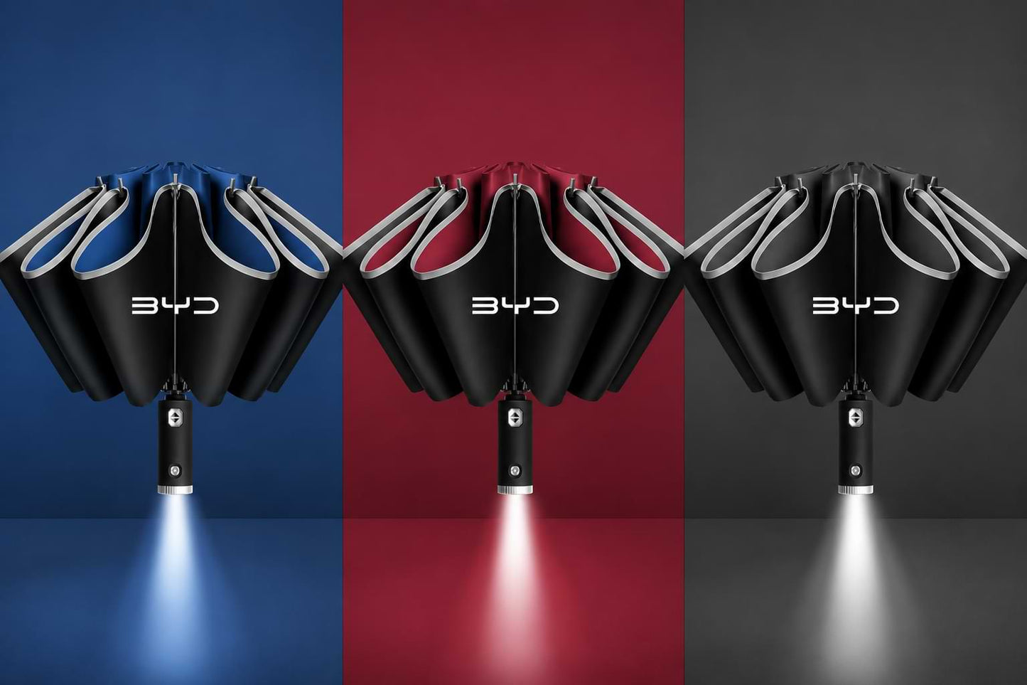 BYD Luxury Folding Umbrella | Blue Red Black Windproof Design
