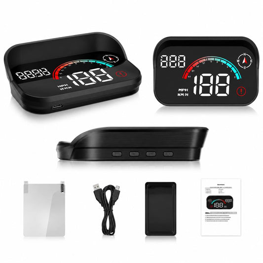 BYD M22 GPS HUD digital speedometer head up display with USB cable and dashboard accessories 