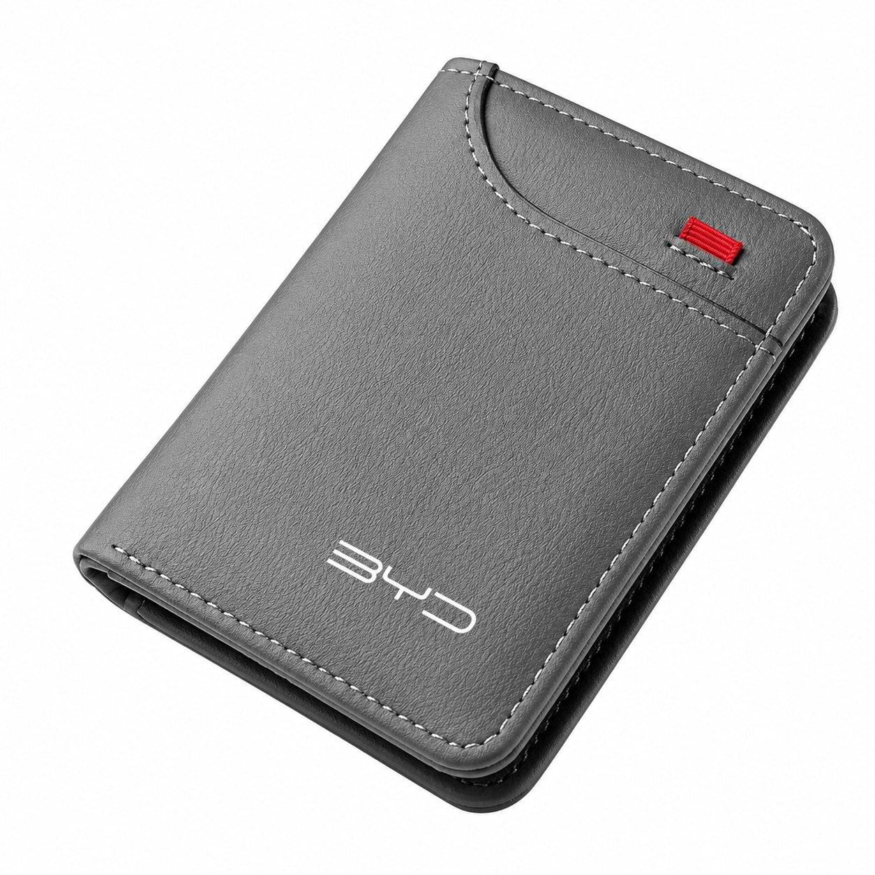 BYD Mini Car Document Wallet – Grey Leather Card & Document Holder