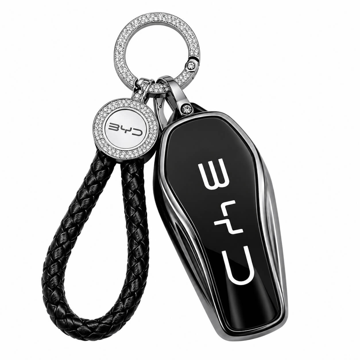 Pink BYD car key cover for Seal, Dolphin, Seagull and Destroyer 05 with keychain