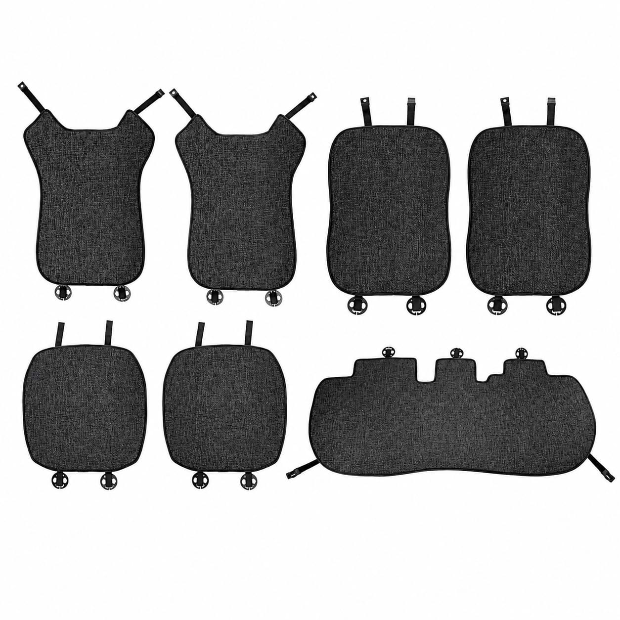 Full set grey seat cushion covers for BYD Seal EV 2023-2024 including front and rear seat cushions and backrest protectors