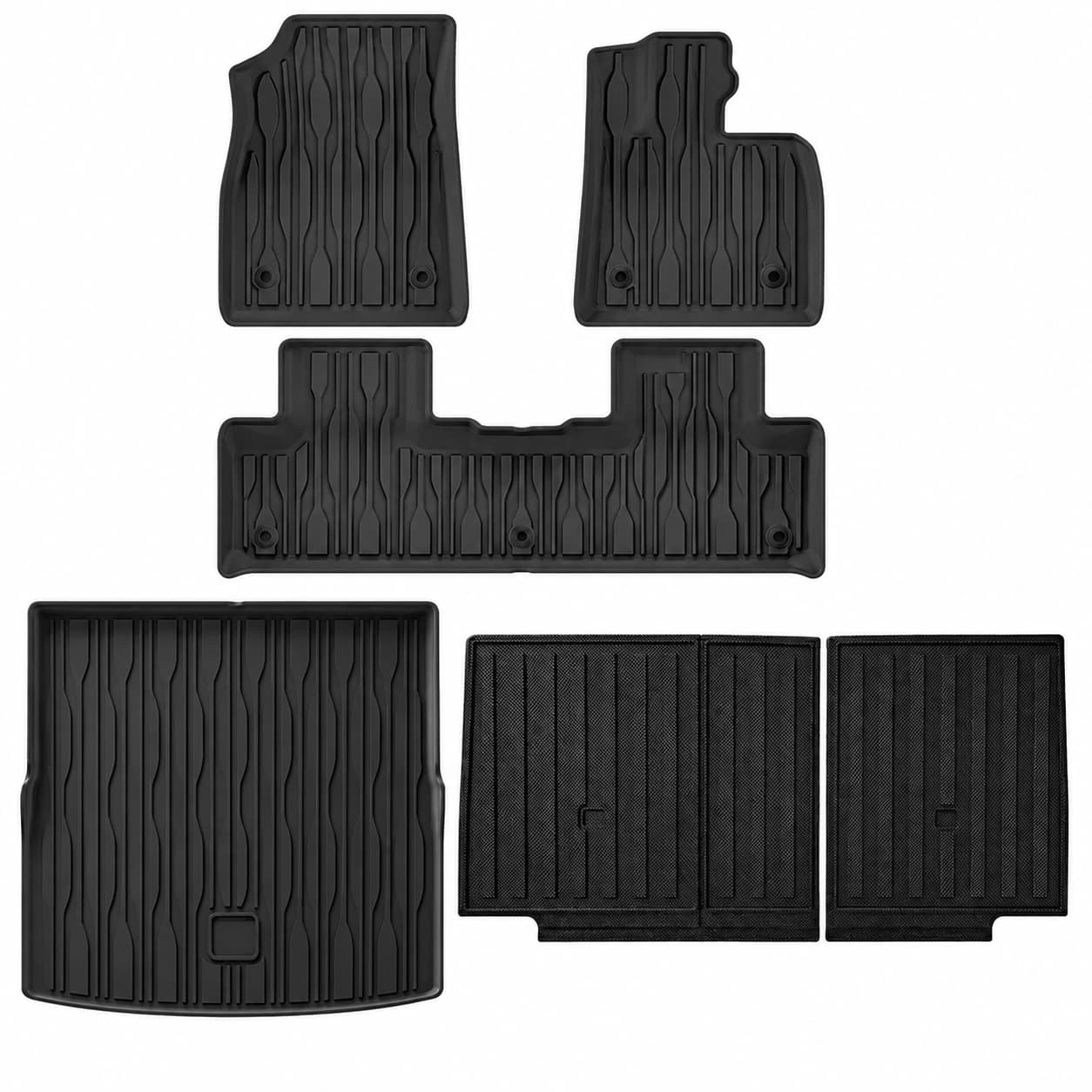 floor mat set designed for the BYD Seal U, Sealion 6 and Song Plus RHD interior, featuring raised edges and molded channels for everyday dirt and moisture protection.