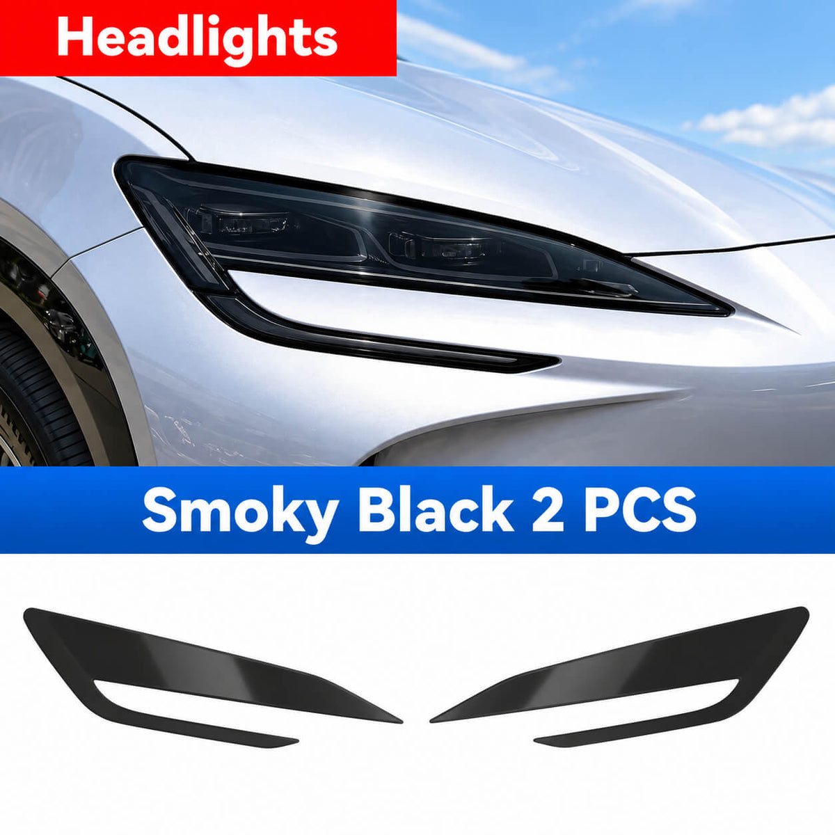 BYD Sealion 7 smoky black headlight protective film 2-piece set