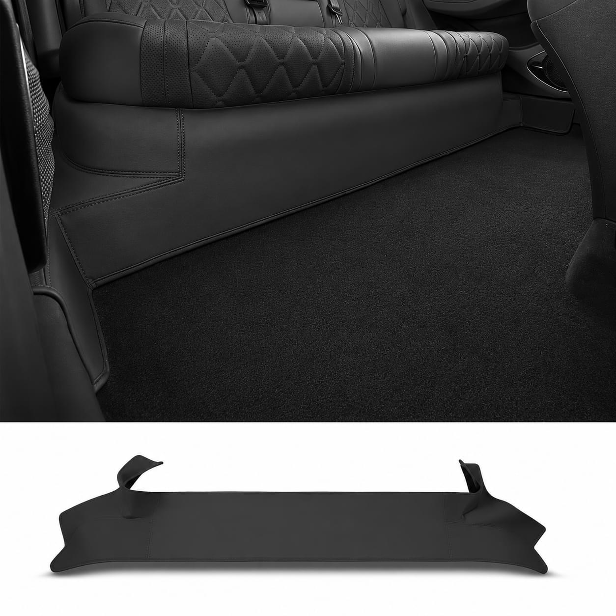 Custom-fit under rear seat anti-kick pad installed in a BYD Sealion 7, protecting the interior from shoe scuffs, scratches, dirt, and everyday wear.