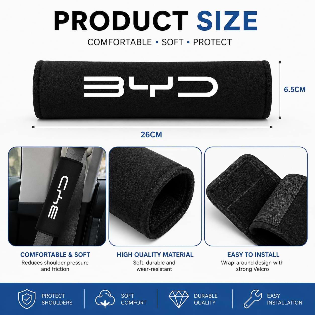 BYD Seat Belt Shoulder Cover Pad for Comfortable Driving