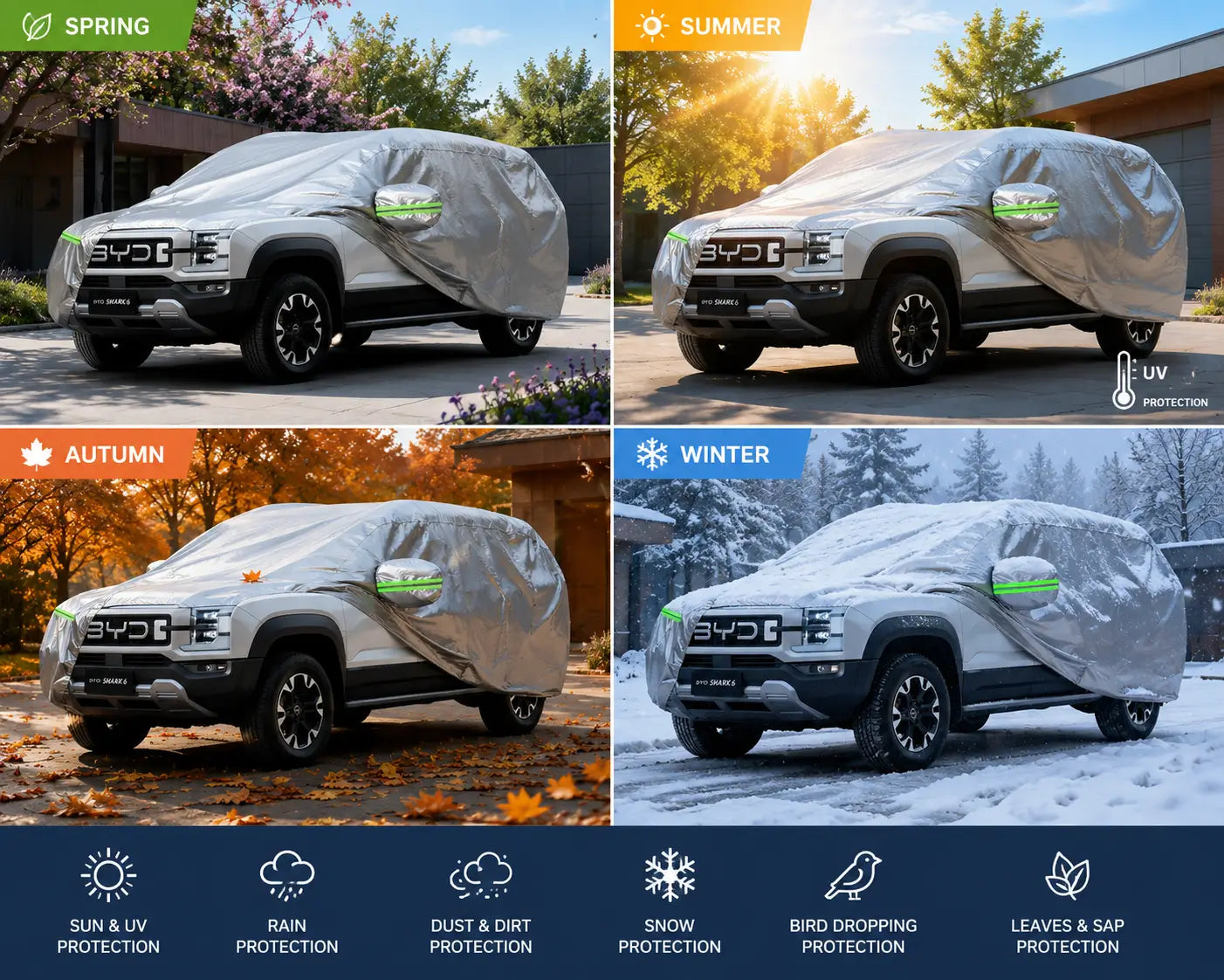 BYD Shark 6 Full Car Cover 2024-2026 | Waterproof Outdoor UV & Dust Protection